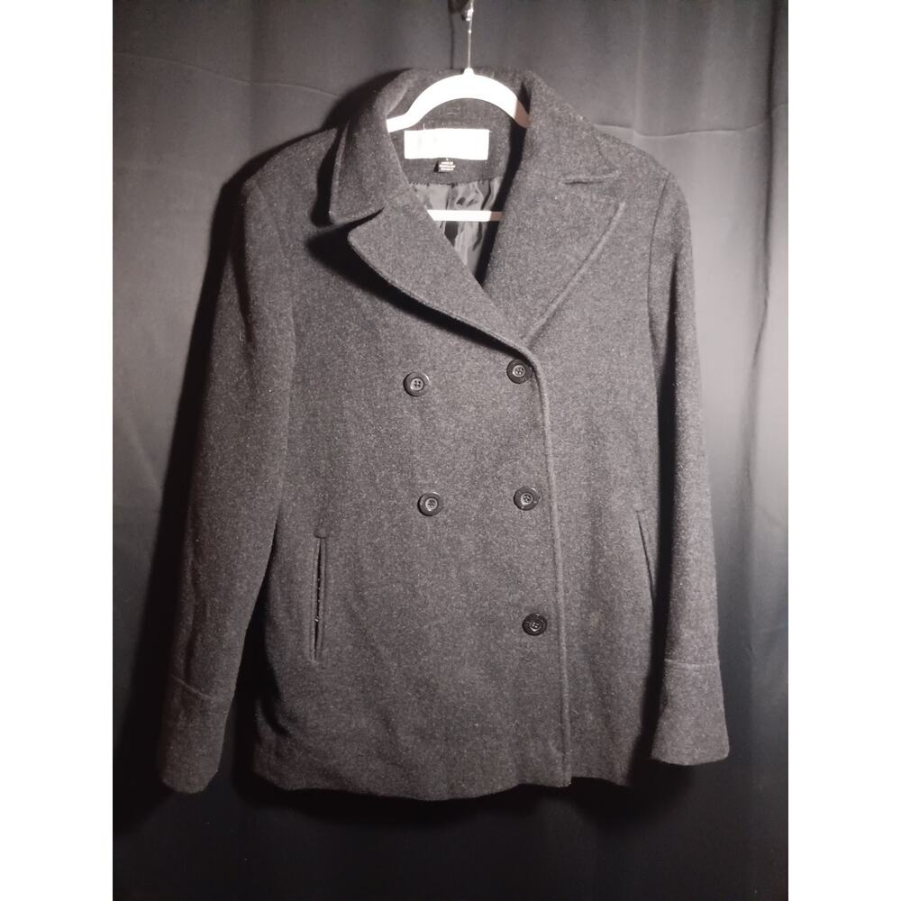 Andrea Brem New York Vintage Black Wool Coat Women’s Large Button Front Winter